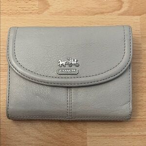 Coach Light Gray Leather Wallet